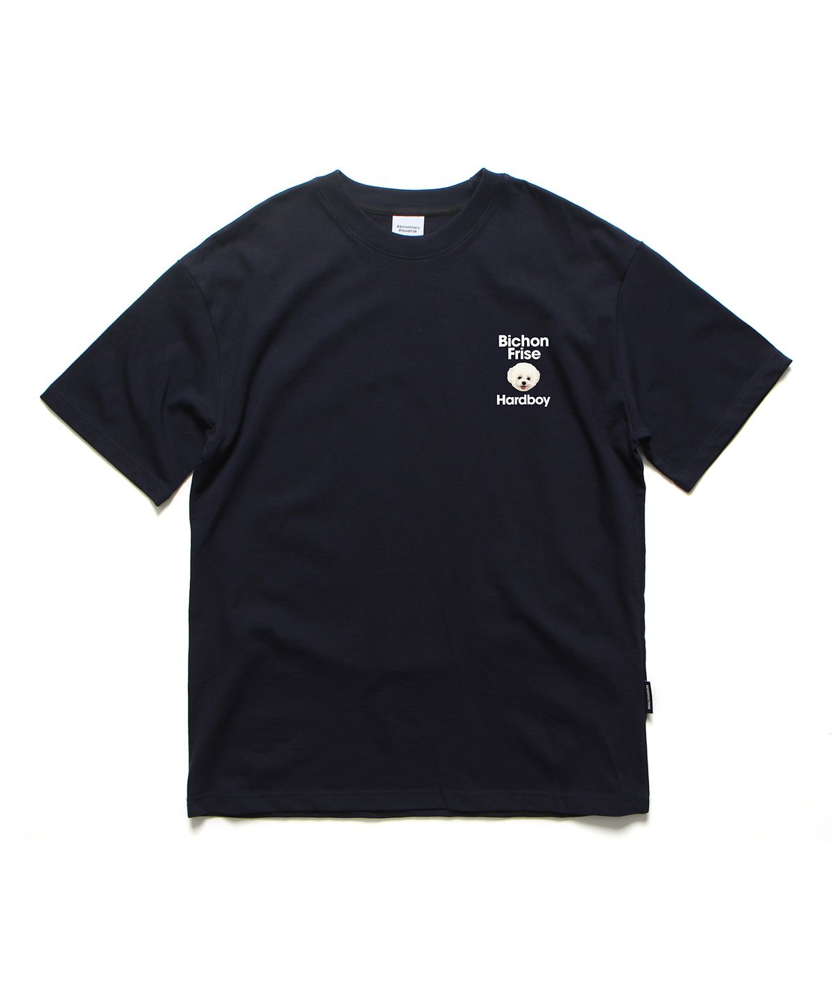 앱놀머씽(ABNORMALTHING) 비숑 미니 오버핏 티셔츠 네이비 (BISHON MINI T-SHIRT NAVY)