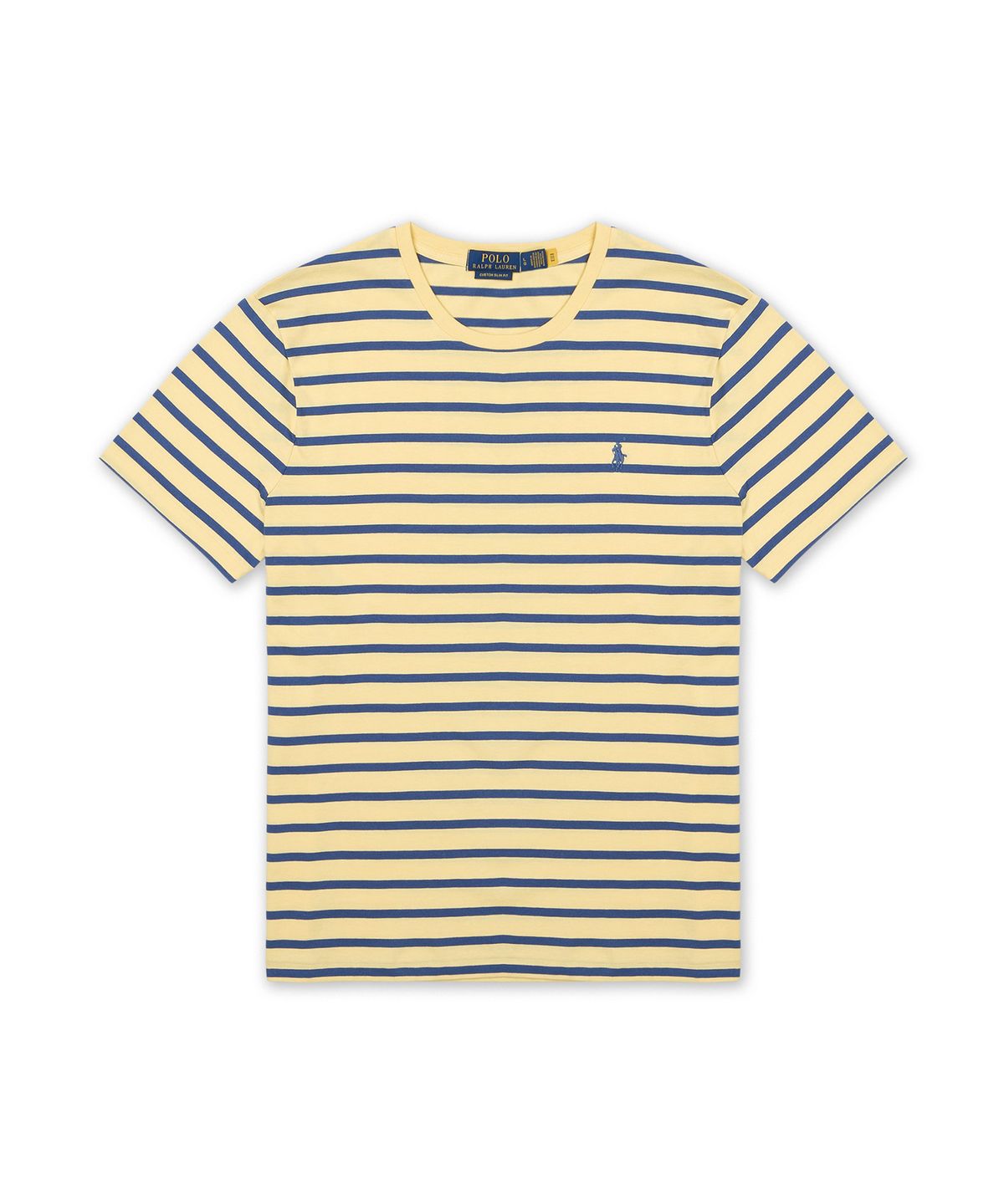 폴로 랄프 로렌(POLO RALPH LAUREN) 커스텀 슬림핏 스트라이프 저지 티셔츠-옐로우