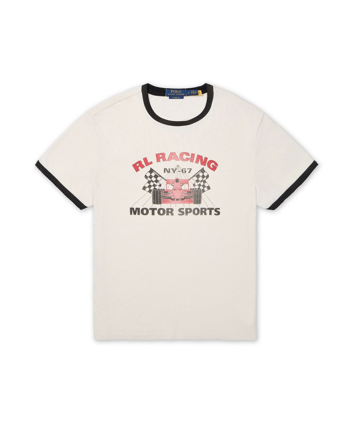 폴로 랄프 로렌(POLO RALPH LAUREN) 클래식핏 저지 그래픽 티셔츠-화이트