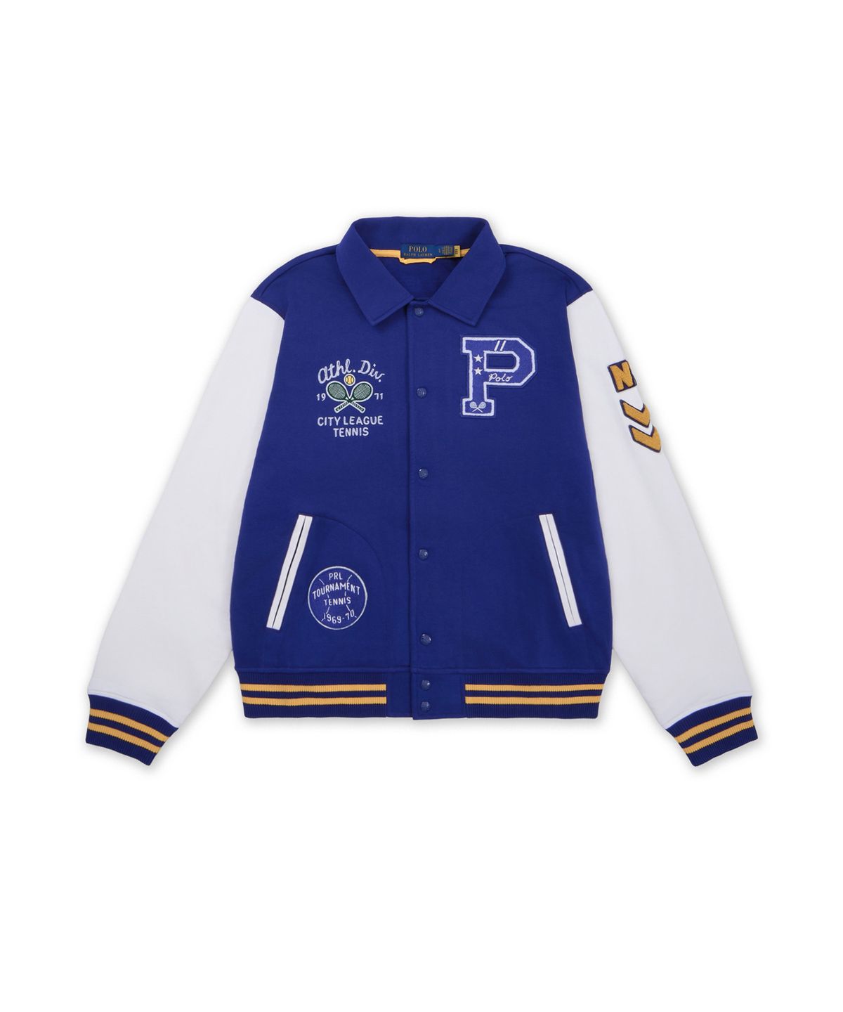 폴로 랄프 로렌(POLO RALPH LAUREN) 플리스 레터맨 재킷-블루