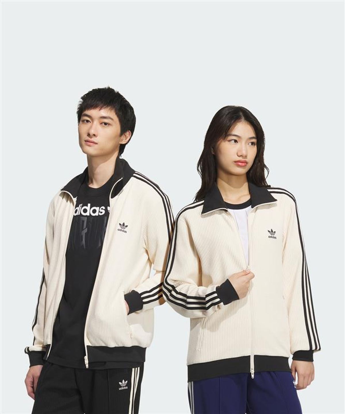 아디다스(ADIDAS) 아디컬러 클래식 트랙탑 (와플) - 원더화이트 / JW0109