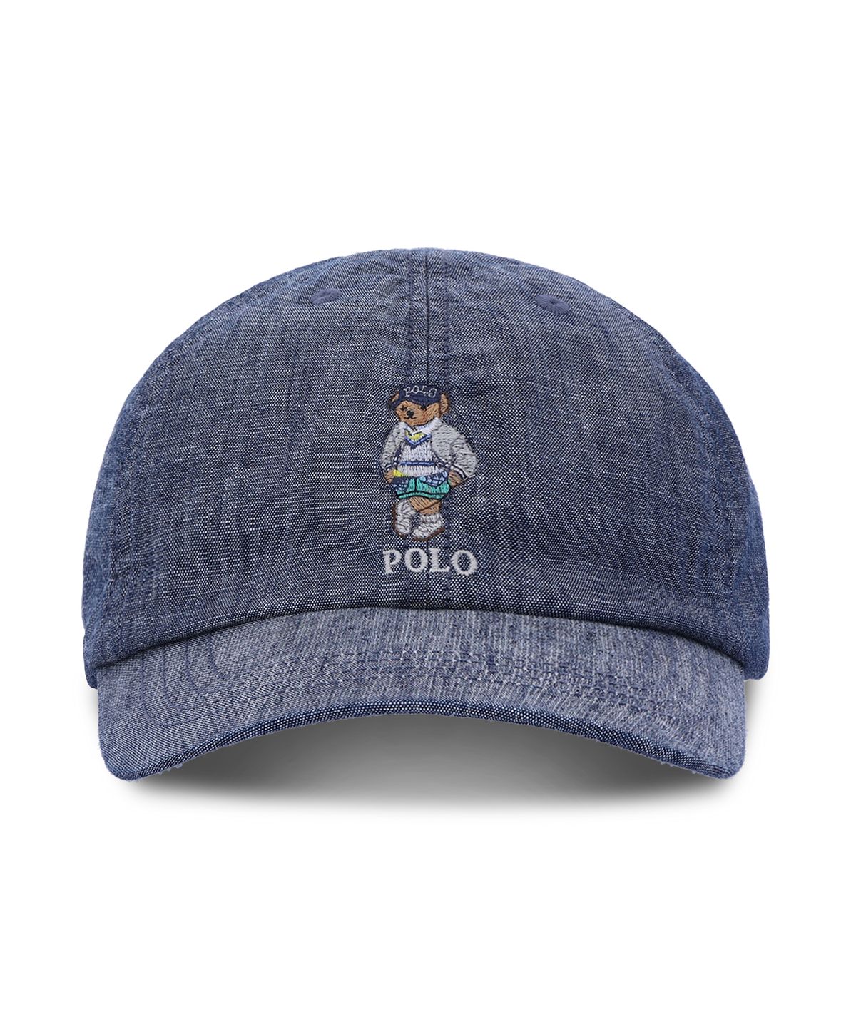 폴로 랄프 로렌 칠드런(POLO RALPH LAUREN CHILDREN) 폴로 베어 코튼 샴브레이 볼 캡-라이트 블루
