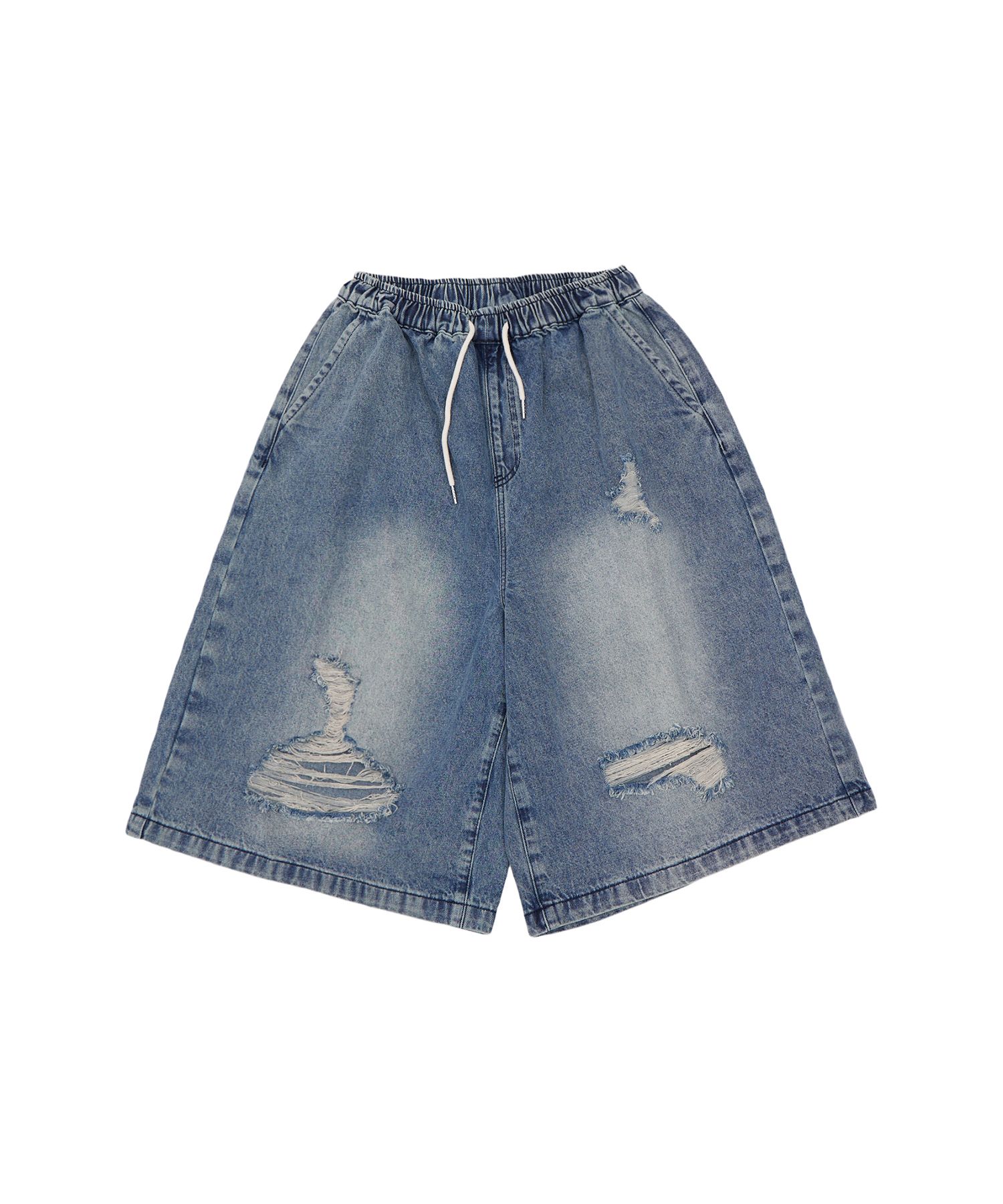 【2plan】Ruda Damage Bermuda Denim Pants Vintage damage denim half pants 2C - UNAIDUN | 60% - Asian