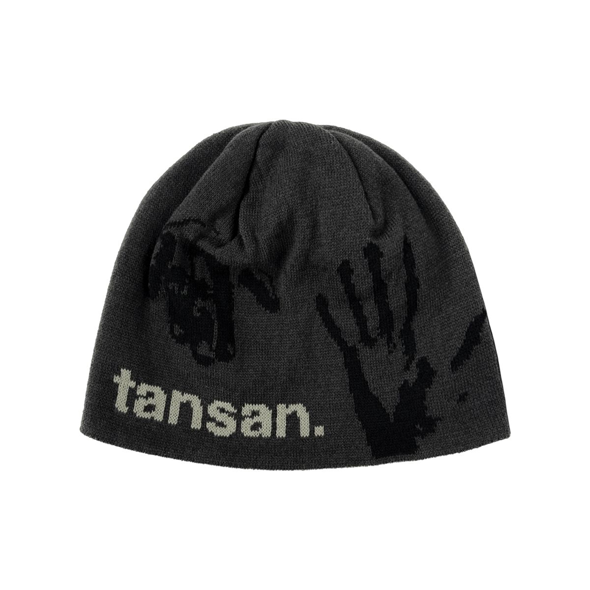 탄산마그네슘(TANSANMAGNESIUM) 자카드 핸드 그립 비니 (차콜)