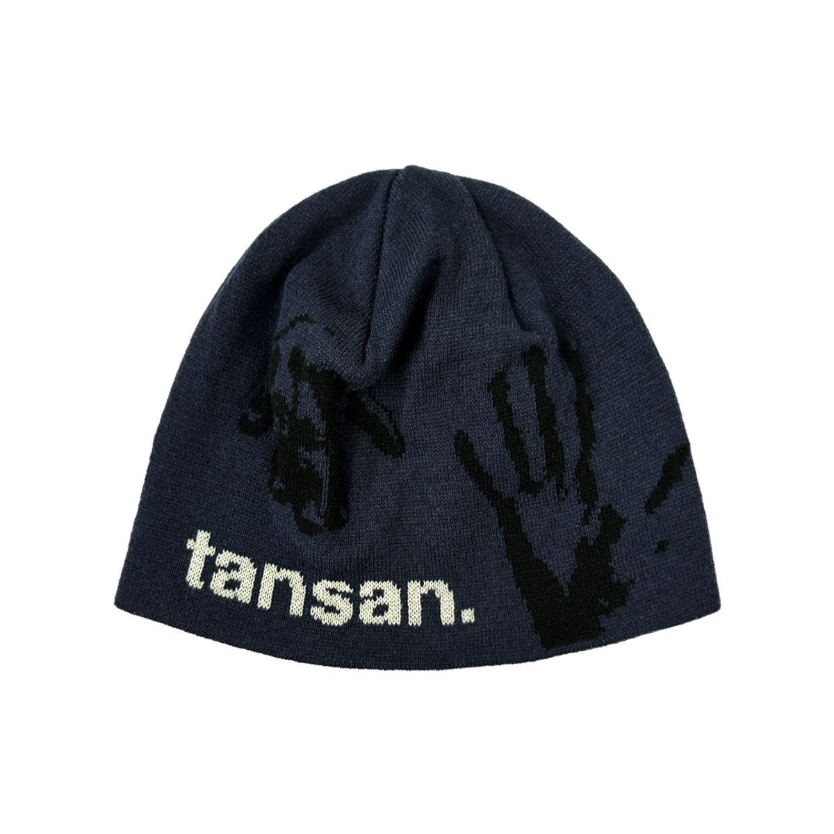 탄산마그네슘(TANSANMAGNESIUM) 자카드 핸드 그립 비니 (네이비)