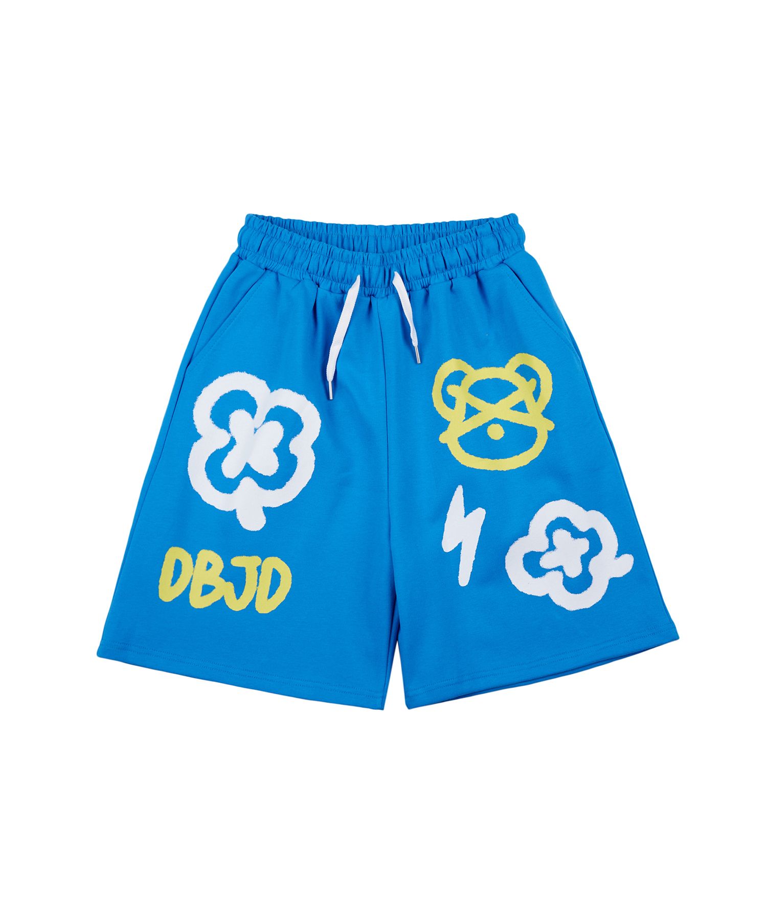 MUSINSA公式 | DOUBLE JD クローバーフラワーショートパンツ(ブルー)