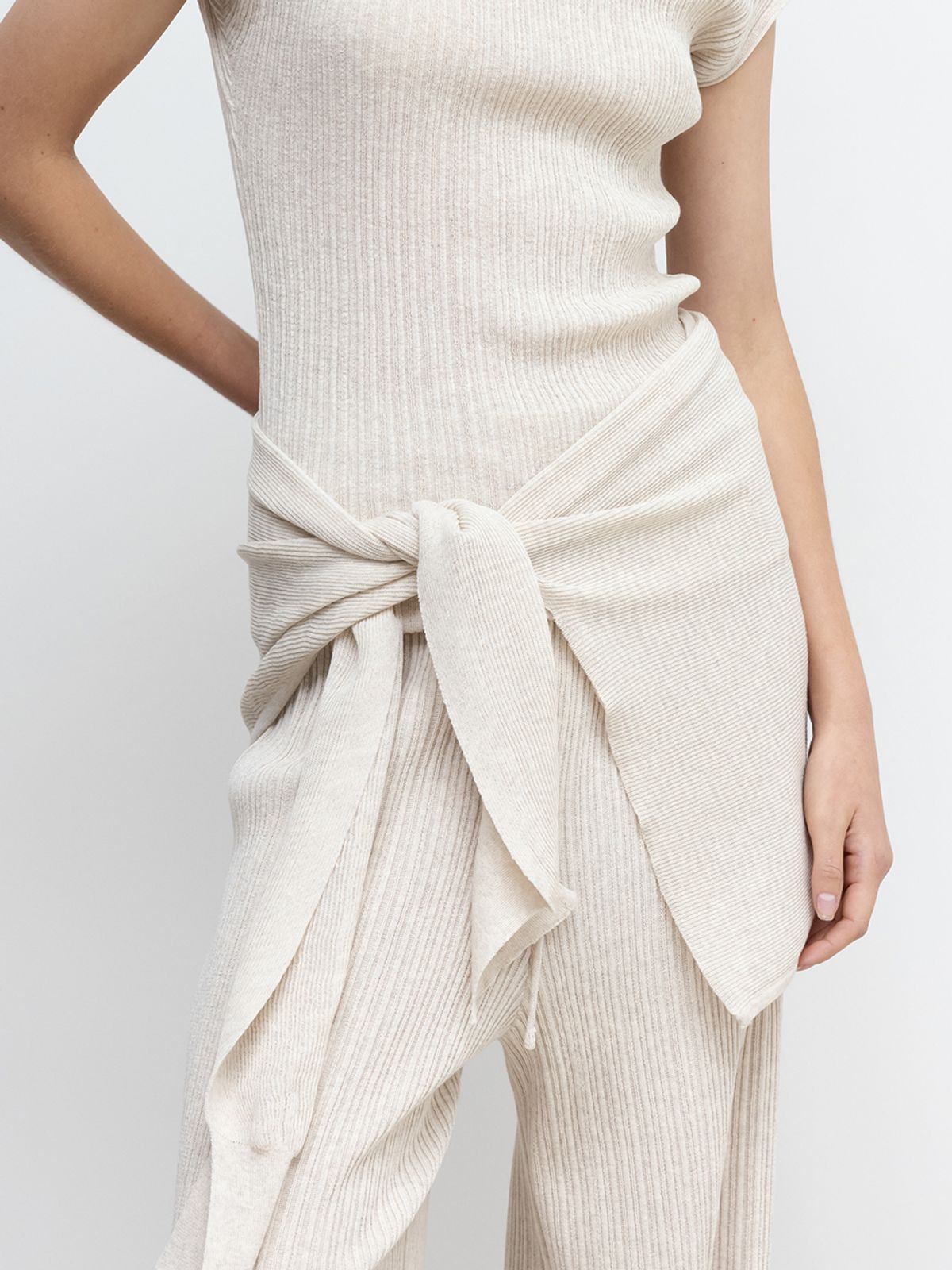 레이스(RRACE) Melange Wrap Shawl_Oat Beige