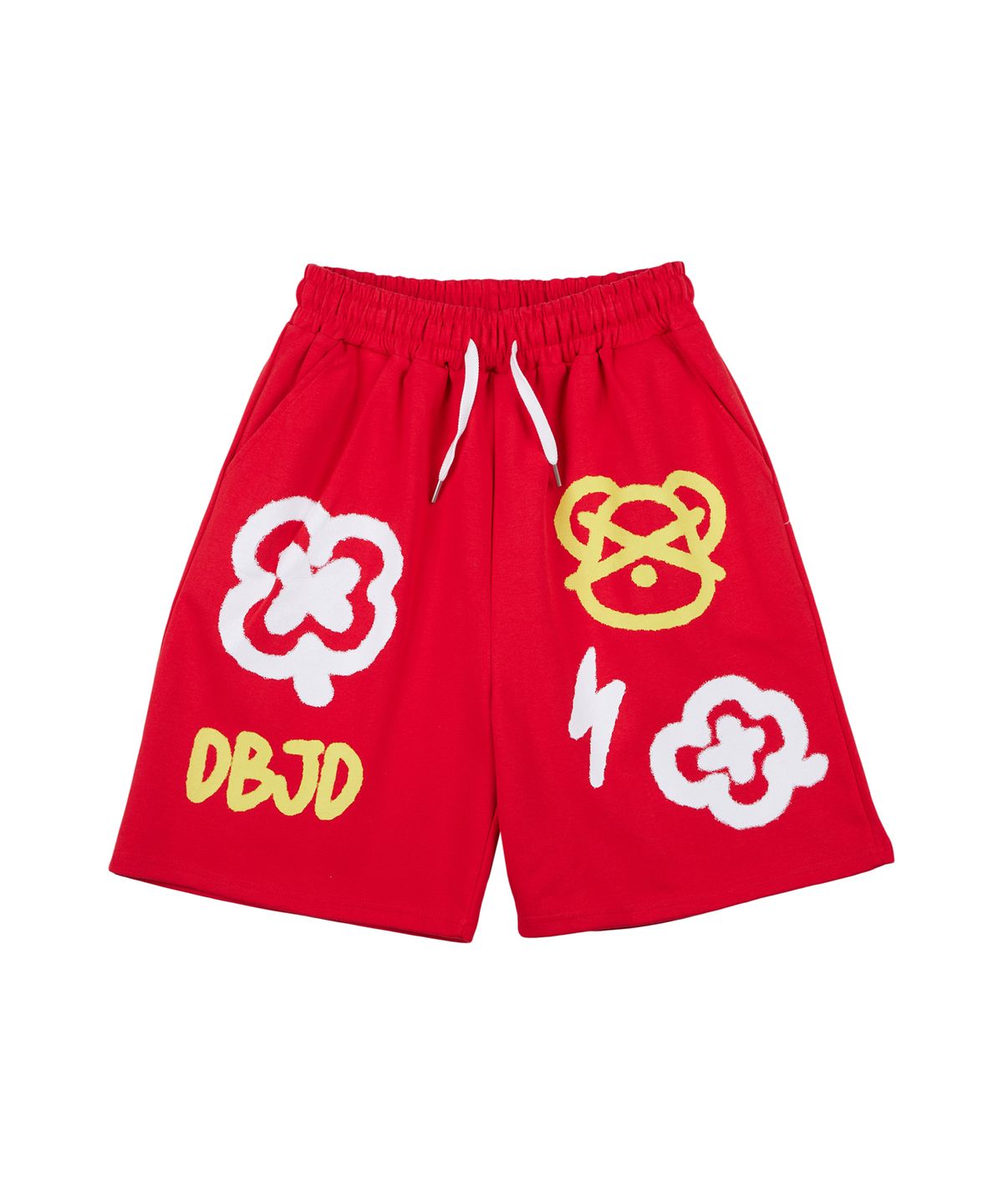 더블제이디(DOUBLE JD) 클로버 플라워 숏팬츠(레드)