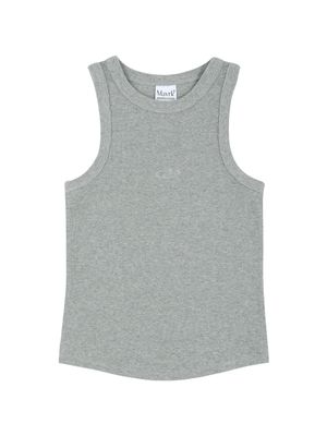 소프트 골지 슬리브리스 그레이