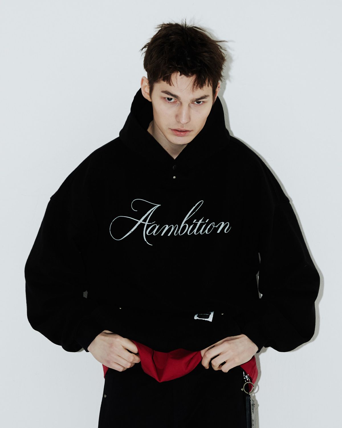 어앰비션(AAMBITION) 시그니쳐 레터링 후디 (오닉스-블랙)