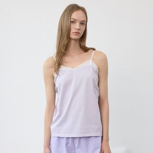 마리 레이스  여성  끈나시 티셔츠 라벤더