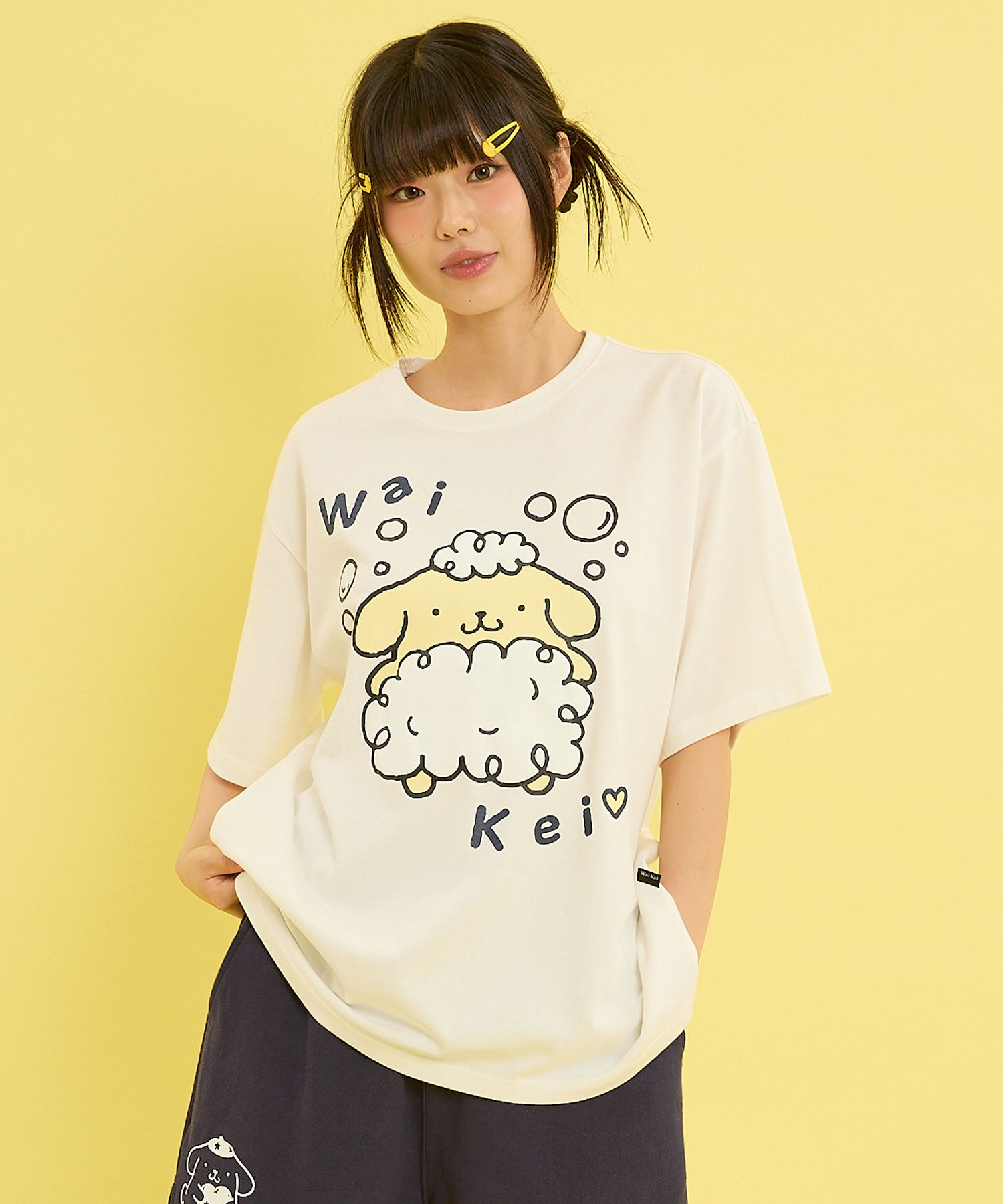 Wai Kei☆POMPOMPURIN Big Graphic Half Sleeve T-shirt MUSINSA | WAI KEI Pompompurin with star short sleeve t-shirt