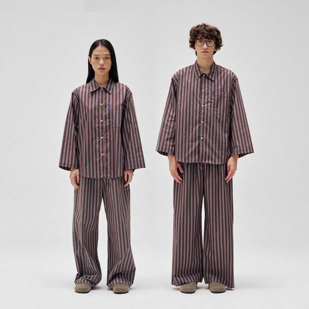 핀카(FINCA) 클래식 홈웨어 파자마 셋업_마론스트라이프 2SIZES (선물패키지포함)