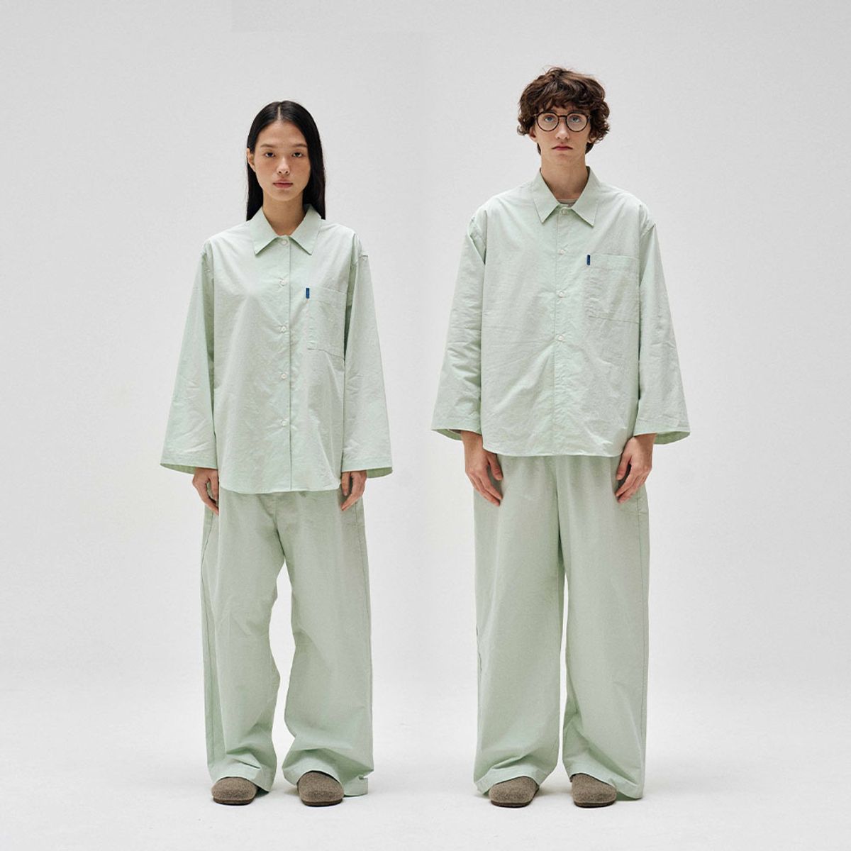 핀카(FINCA) 클래식 홈웨어 파자마 셋업_민트크림 2SIZES (선물패키지포함)