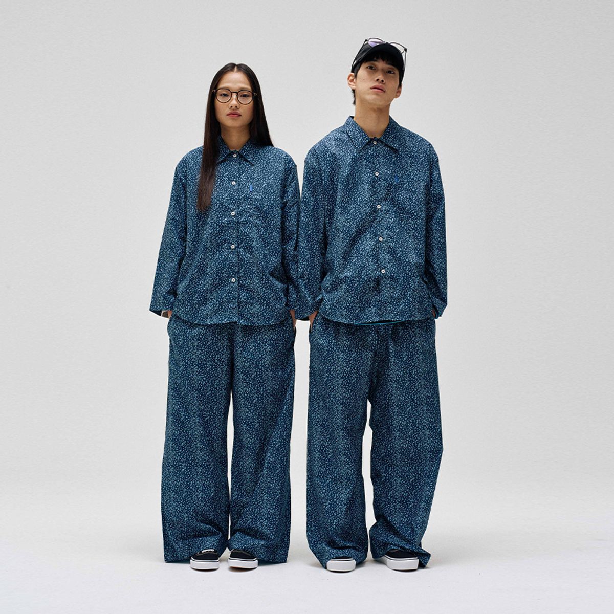 핀카(FINCA) 클래식 홈웨어 파자마 셋업_블루레오파드 2SIZES (선물패키지포함)
