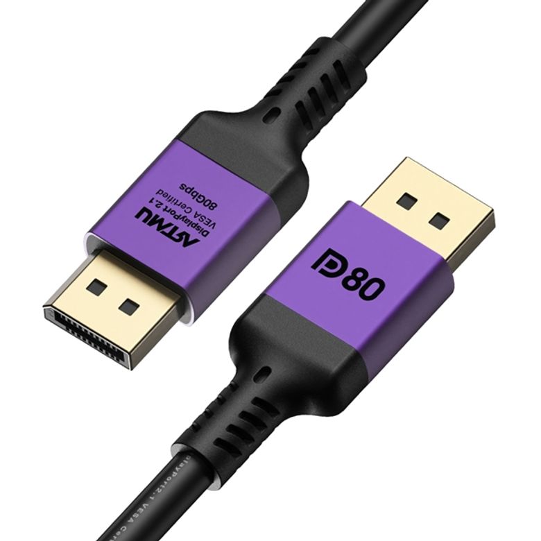 VESA 인증 DP to DP 2.1 DP80 16K DisplayPort 케이블 메탈