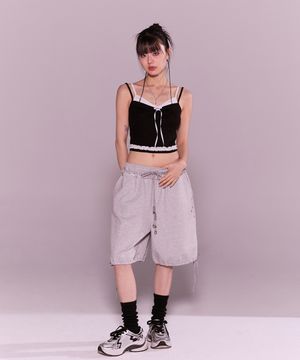 stud twinkle jogger bermuda pt - grey