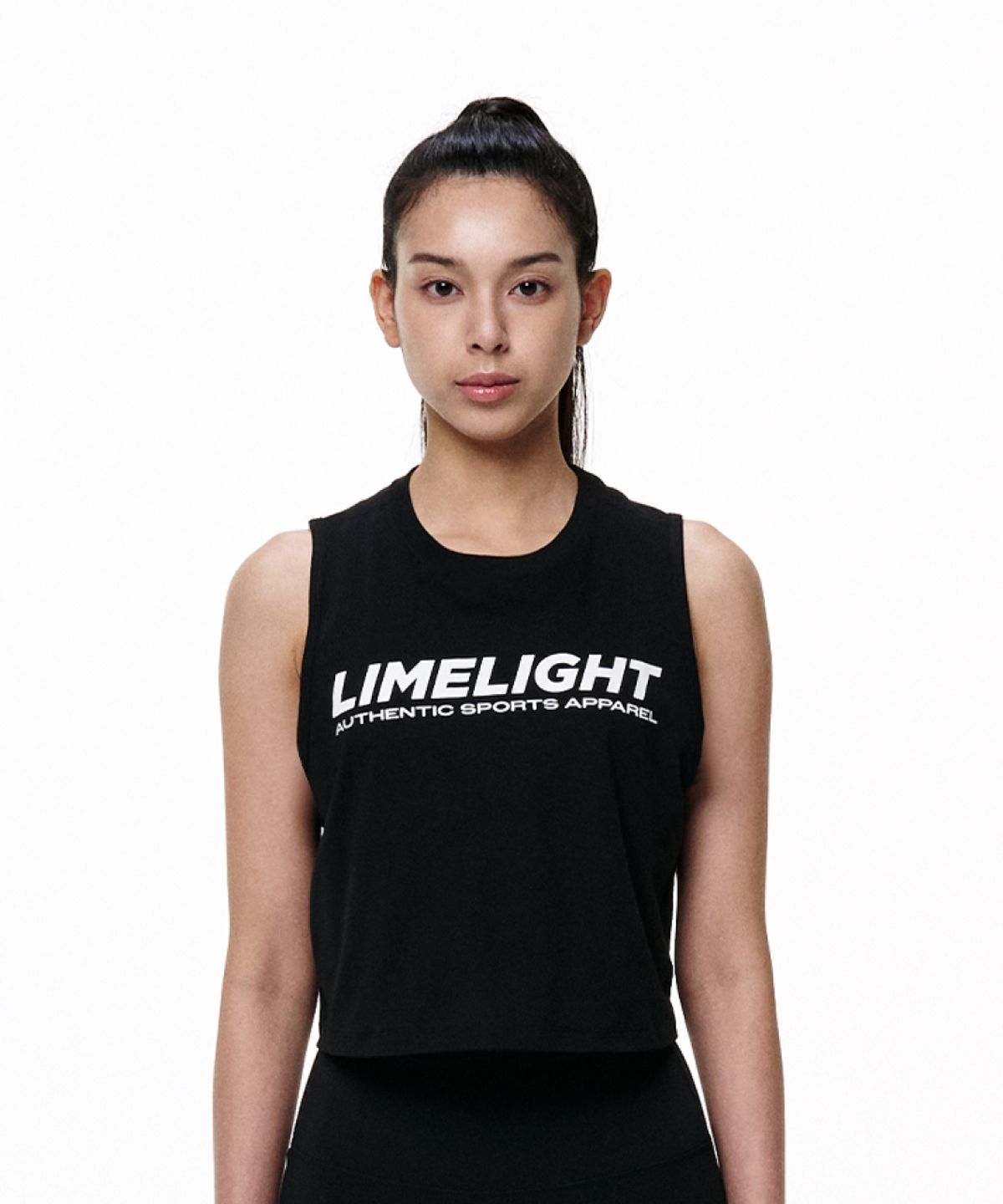 라임라잇 어패럴(LIMELIGHT APPAREL) 라임라잇 죠스 크롭 슬리브리스 우먼 (블랙/화이트)