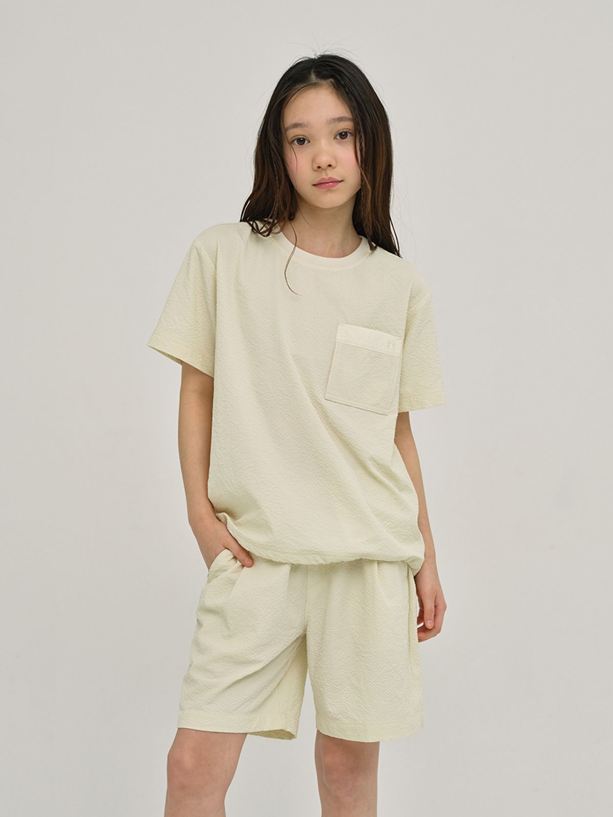 나우(nau) KIDS 시어서커 반팔 티셔츠 Lemon