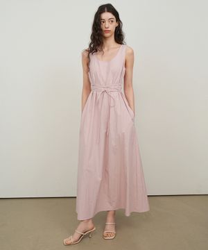 스트링 슬리브리스 드레스 / 핑크