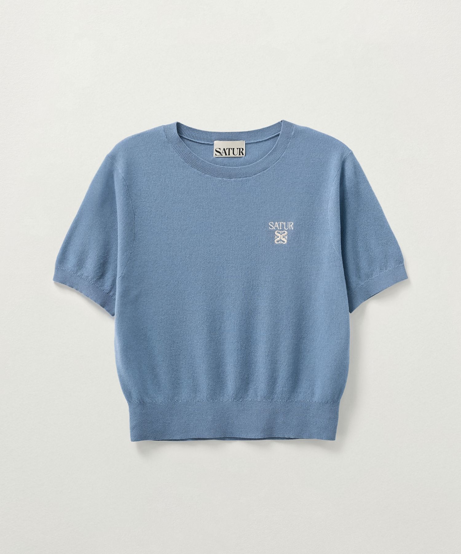 Tシャツ・カットソー SATUR Classic Crew Neck Half Knit Navy SA252MKT03NV MUSINSA | SATUR (W) Lightweight Crew Neck Half Knit Blue