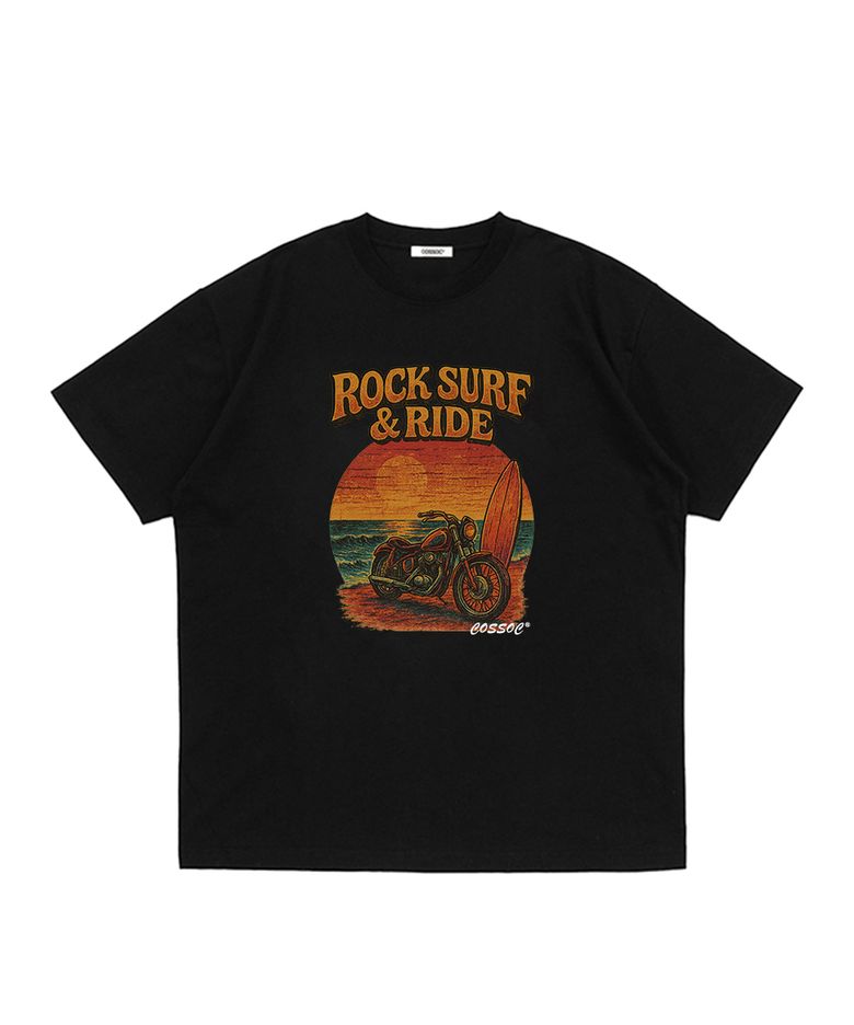 코소 락 서프 라이드 반팔 티셔츠 (BLACK)
