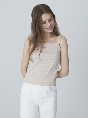 스트라이프 로고 나시 - 핑크