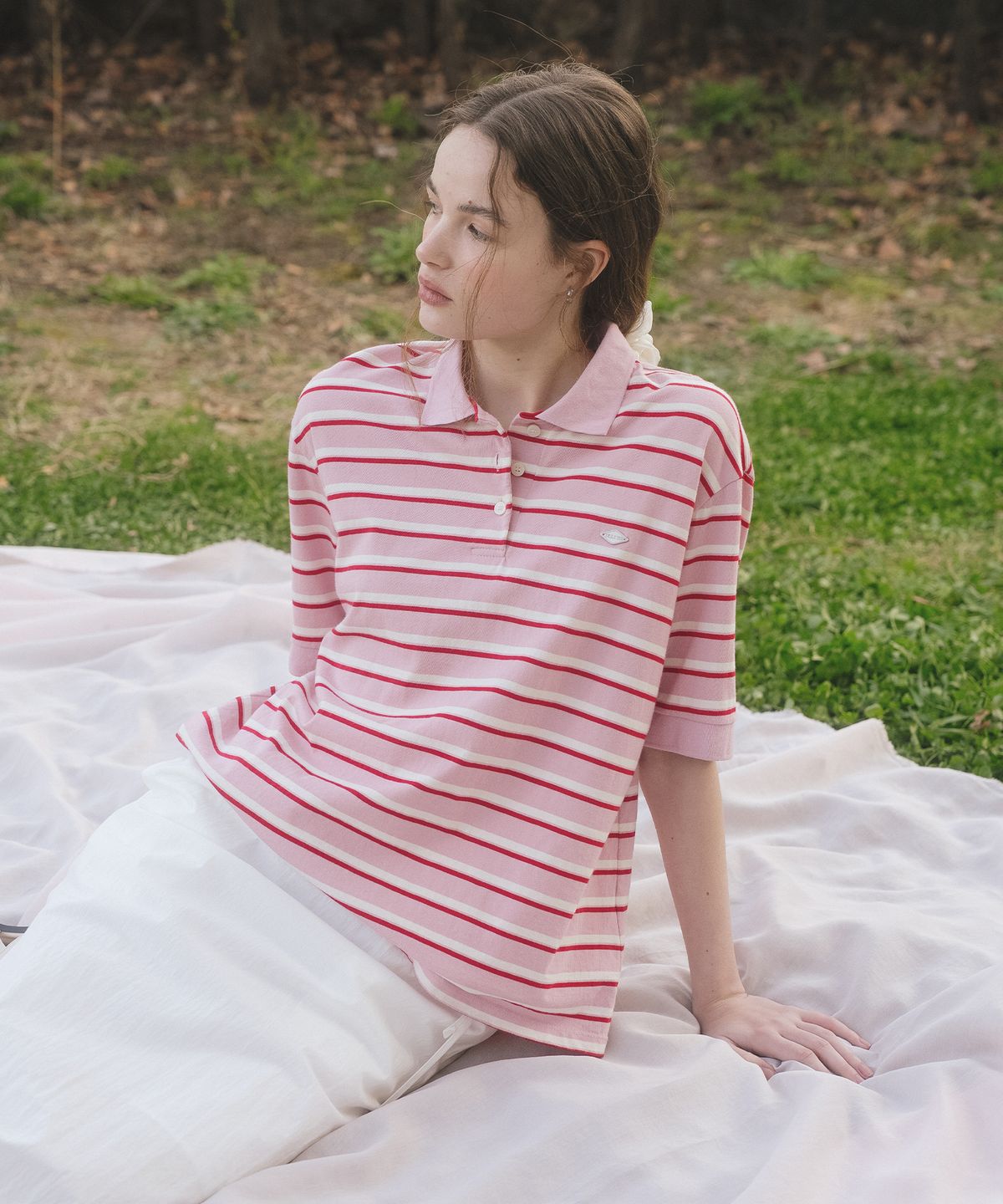 틸아이다이(TILL I DIE) Striped collar t-shirt TISU04TS01_Pink