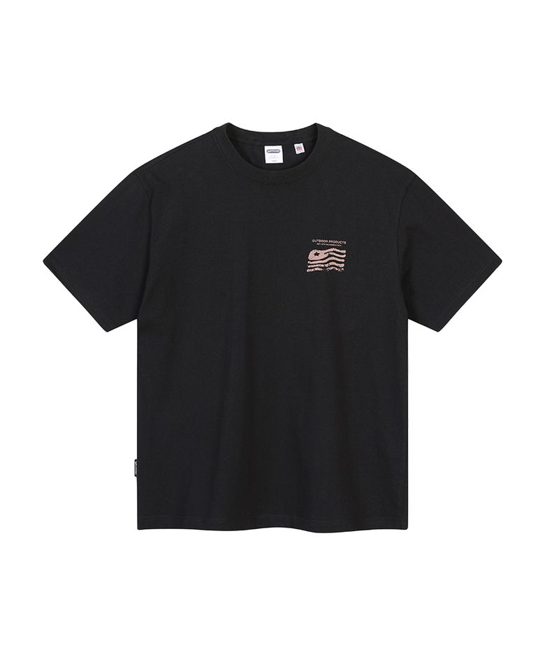 STARS AND STRIPES HALF SLEEVES (BLACK)