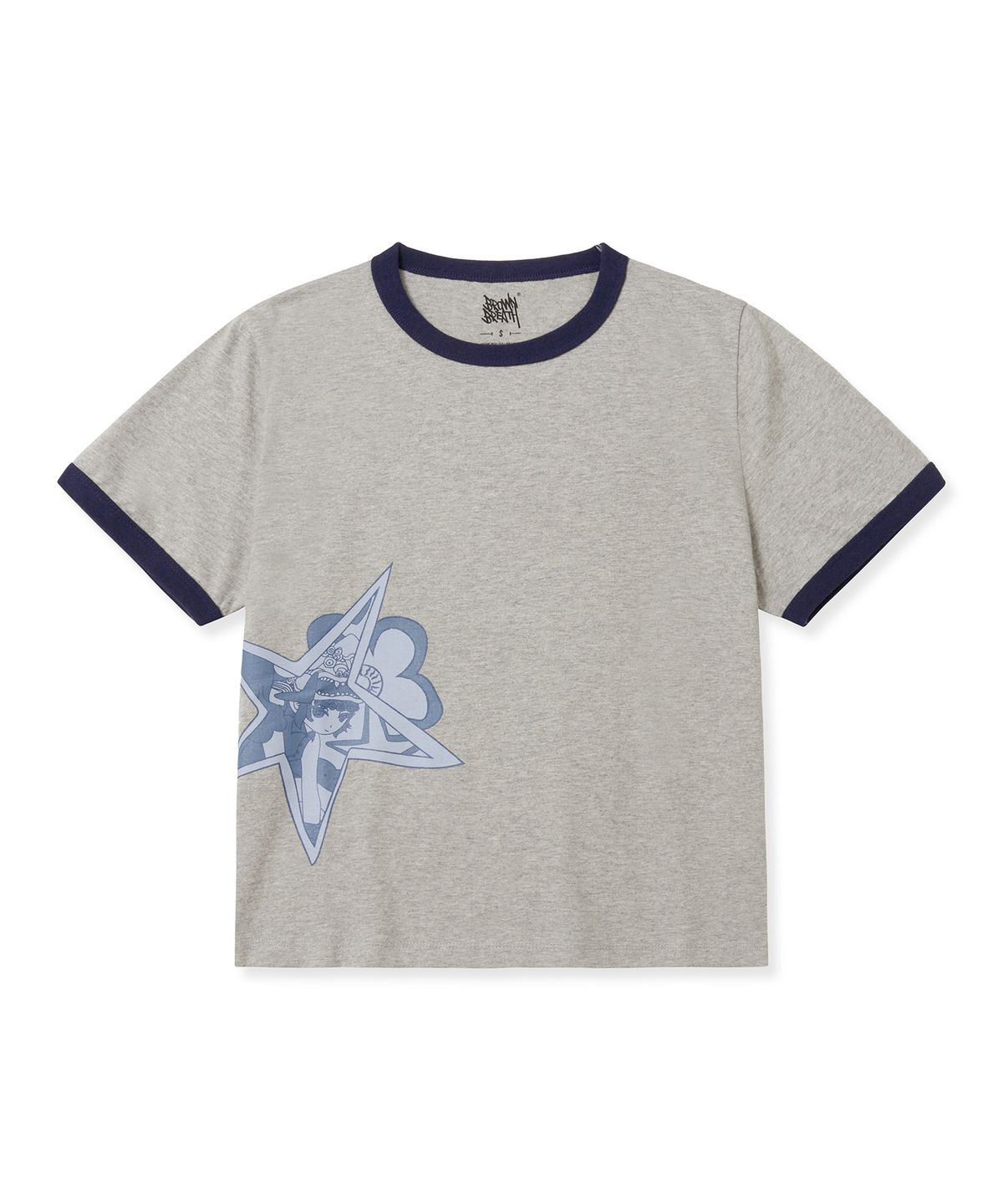 브라운브레스(BROWNBREATH) BXM W RINGER TEE - MELANGE GREY