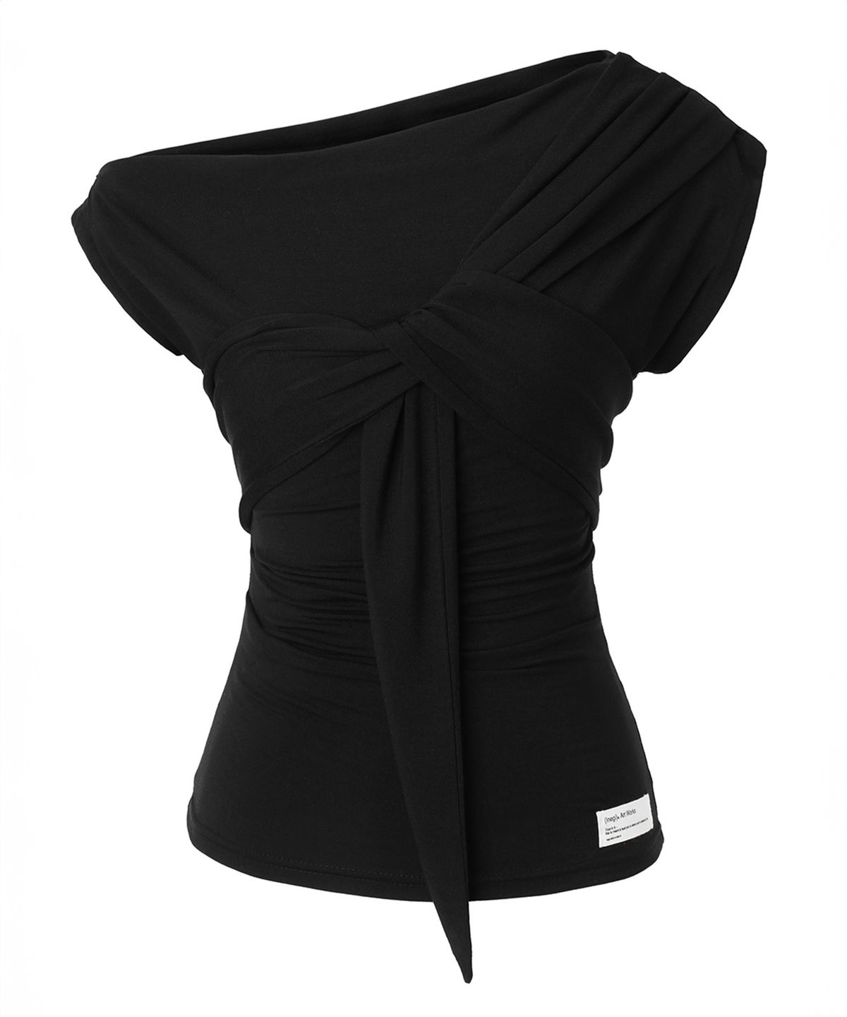 이네기(INEGI) Drape Flow Tie Top (black)