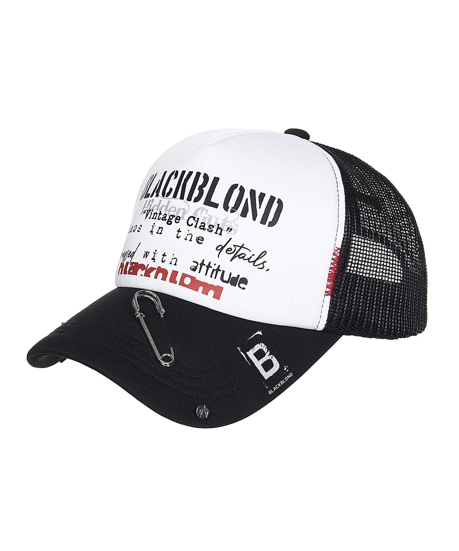 BLACKBLONDのBBD Vintage Clash Trucker Mesh Cap MUSINSA | BLACKBLOND BIBBIDI VINTAGE CLASH TRUCKER MASH CAP