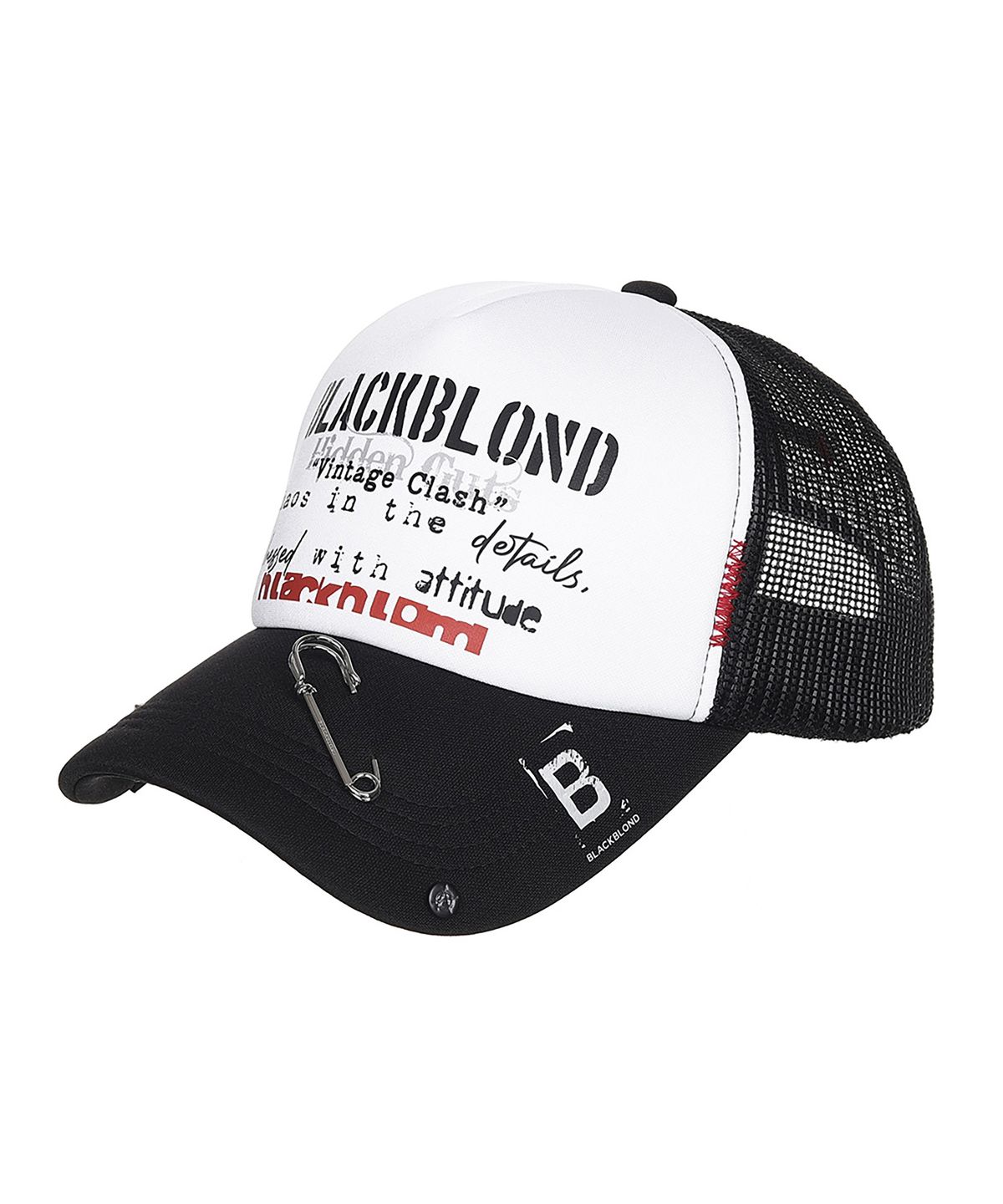 블랙블론드(BLACKBLOND) 비비디 빈티지 클래쉬 트러커 매쉬 캡 (블랙)
