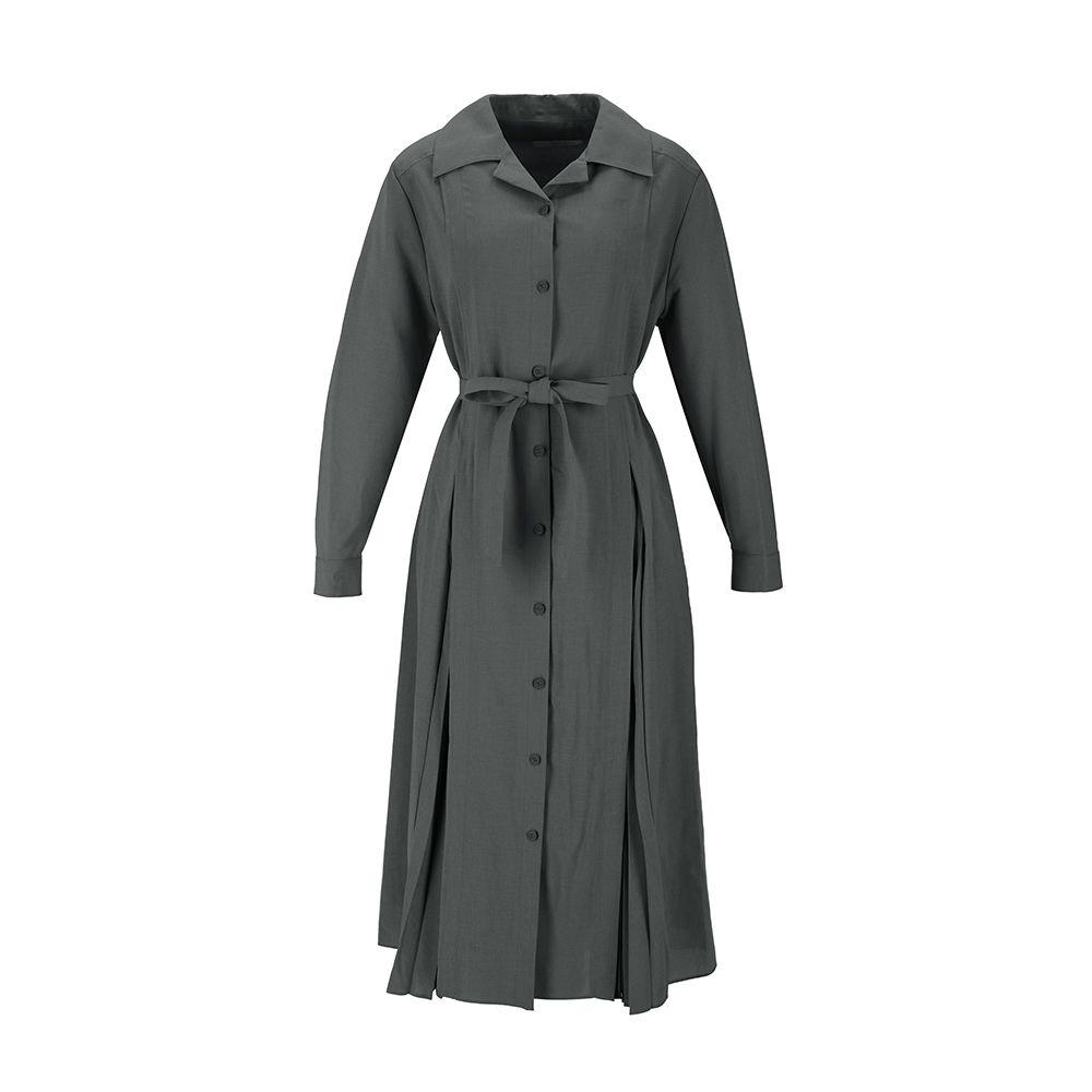 strapless open back dress Light Blue Striped Pleated Shirt Dress