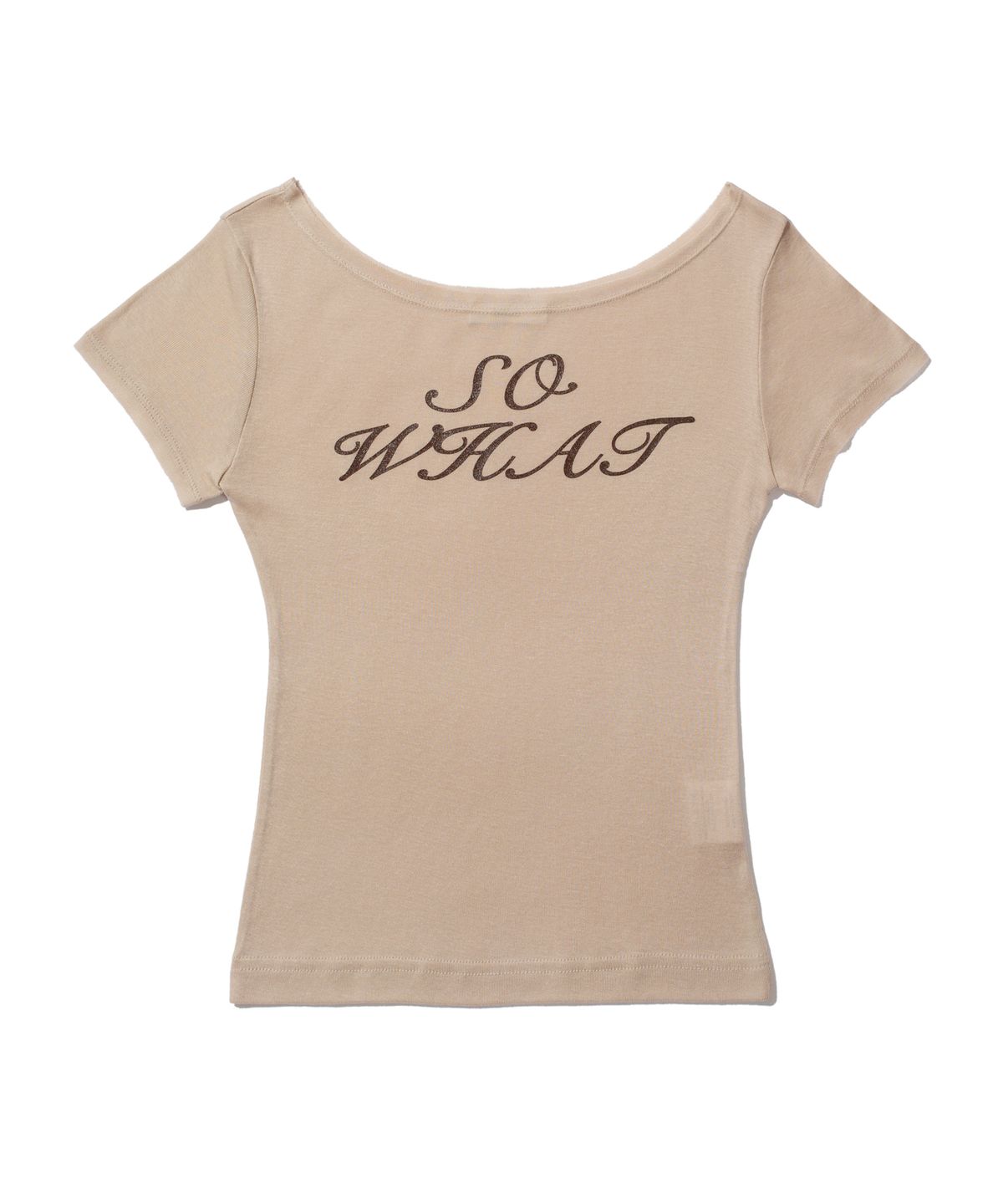 크루치(KRUCHI) SO WHAT Half Sleeve T-shirt (BEIGE) WOMENS