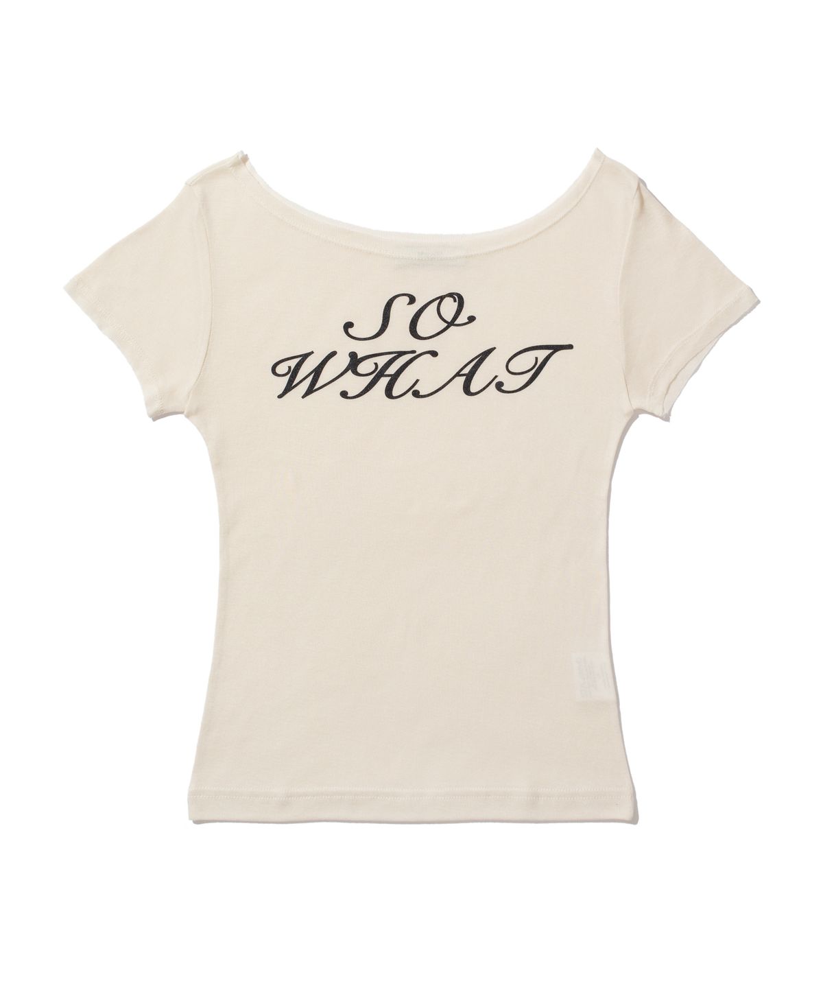 크루치(KRUCHI) SO WHAT Half Sleeve T-shirt (CREAM) WOMENS