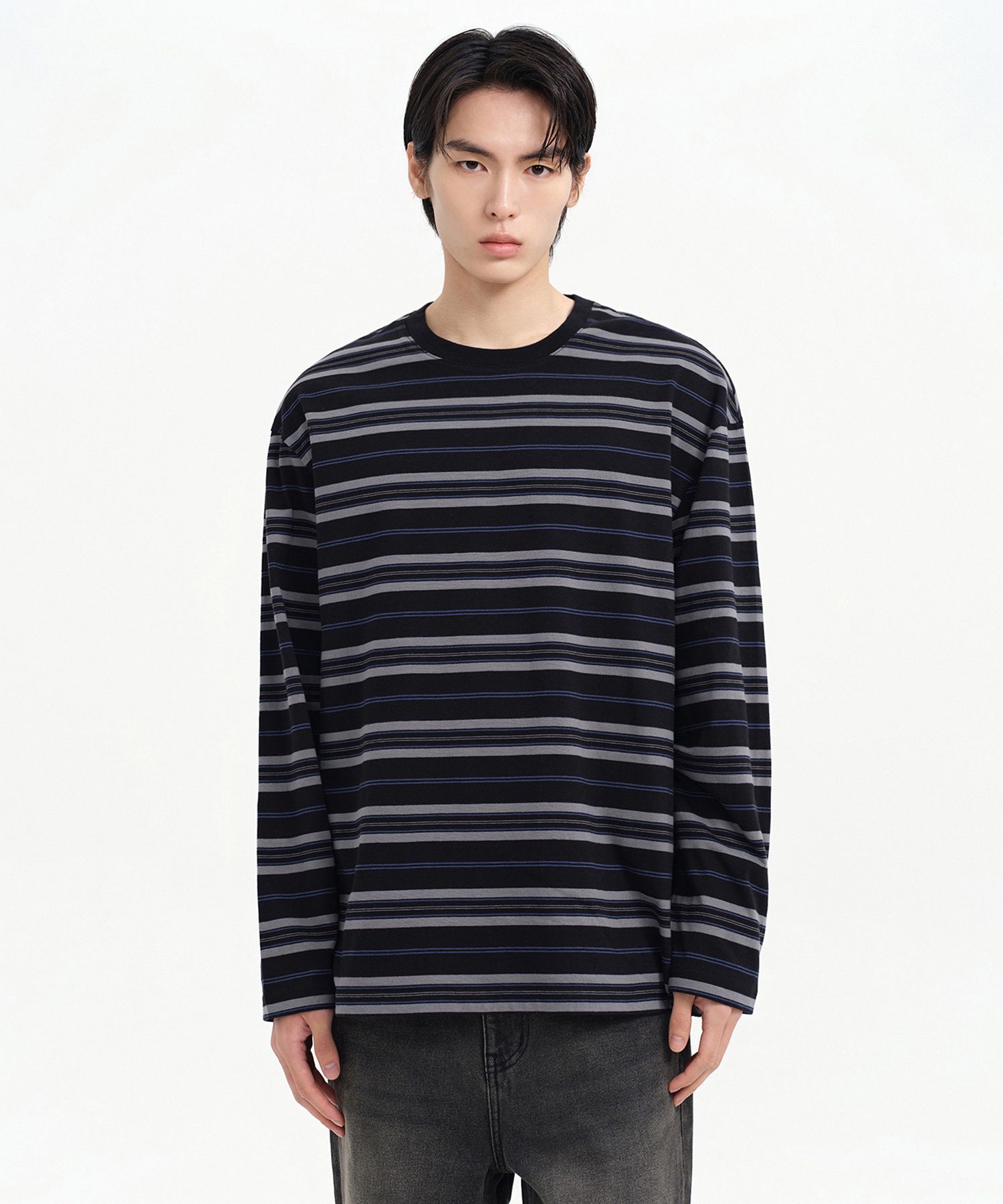 Tシャツ・カットソー *MUSINSA STANDARD* Striped relaxed crew neck long sleeve t-s MUSINSA | MUSINSA STANDARD Multi-Striped Relaxed Long Sleeve