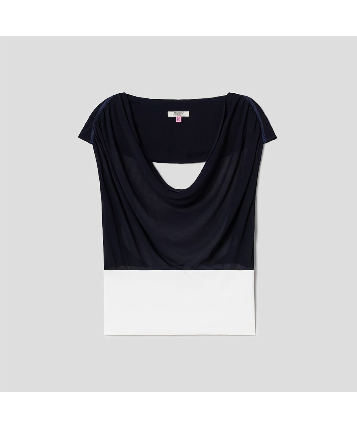 앙개(ANGGAE) Halter Neck Blouse  Navy