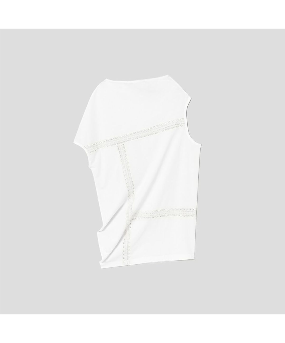 앙개(ANGGAE) Lace Patch Long Tshirt  Ivory
