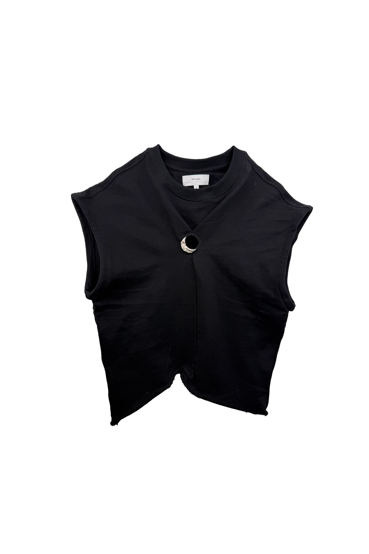 뭉제르(MOONGER) Hollow Moon Cropped Sleeveless T-shirt