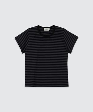 팬텀 스트라이프 라운드 티셔츠 퍼플 (우먼)