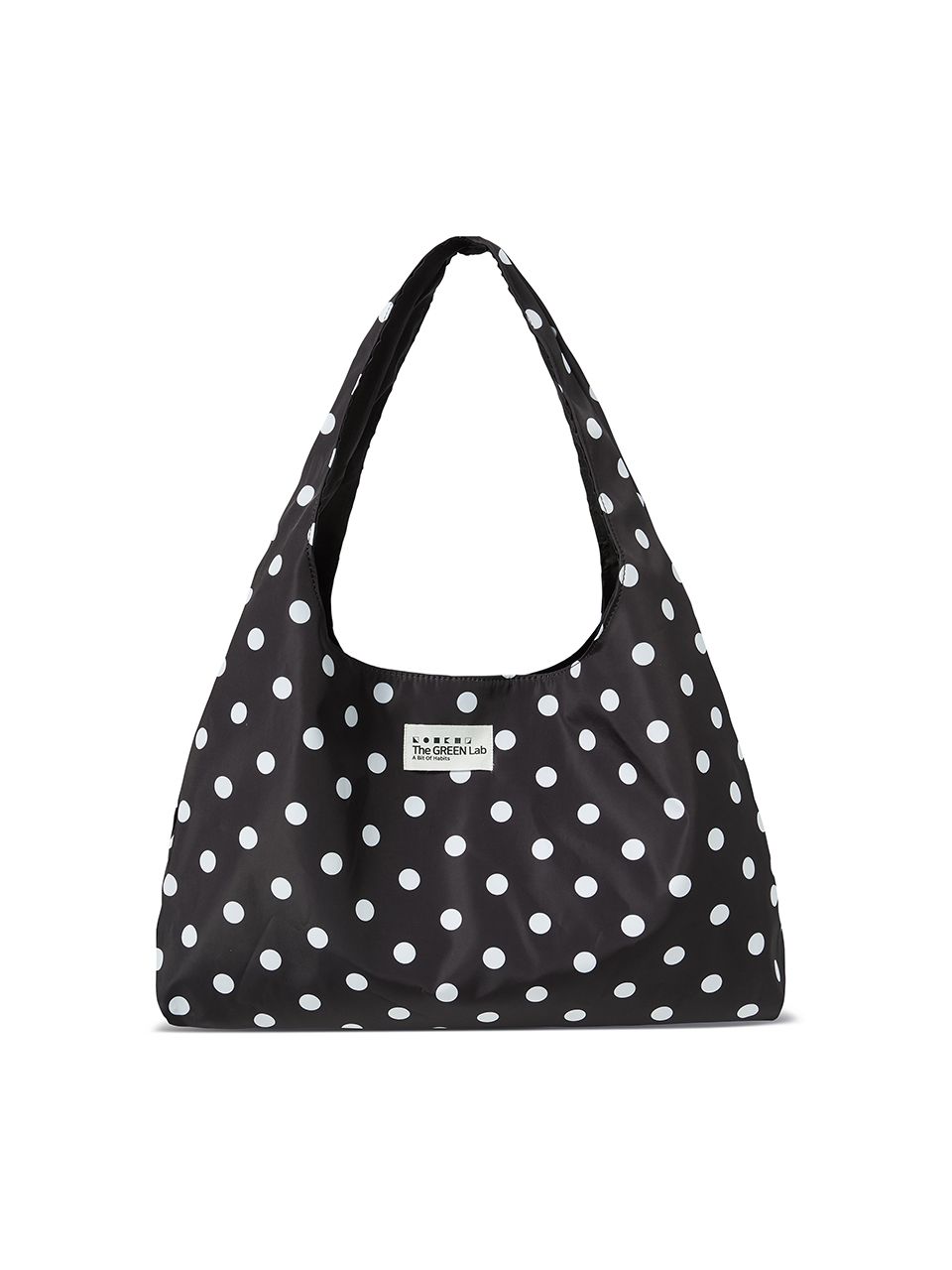 MUSINSA | THE GREEN LAB Dot Pattern Curved Shopper Bag [Black]