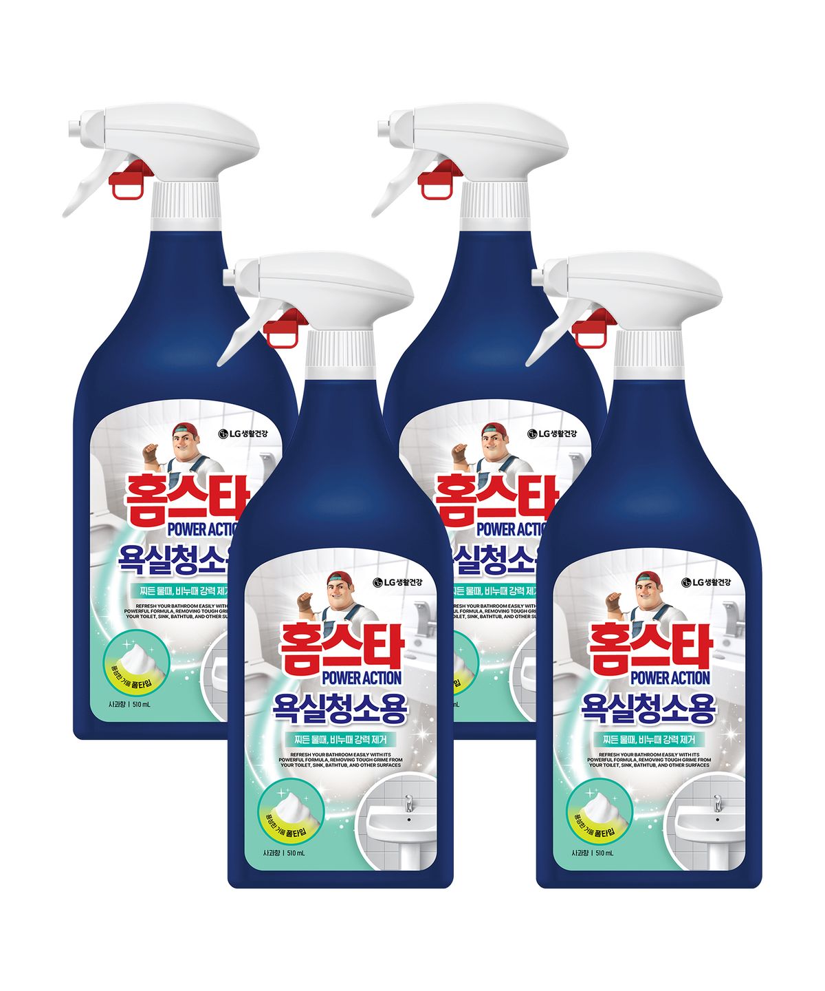 홈스타(HOMESTAR) 파워액션 욕실용 510ml x 4개