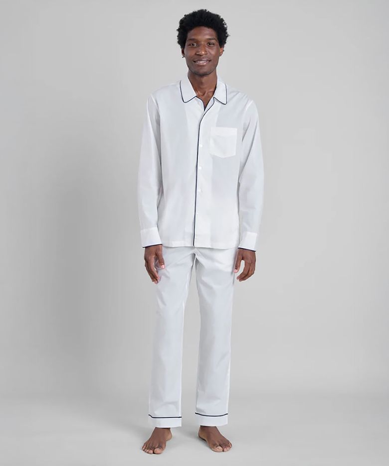 (M) 헨리 파자마 세트 엔드 온 엔드 화이트 HENRY PAJAMA SET END ON END WHITE