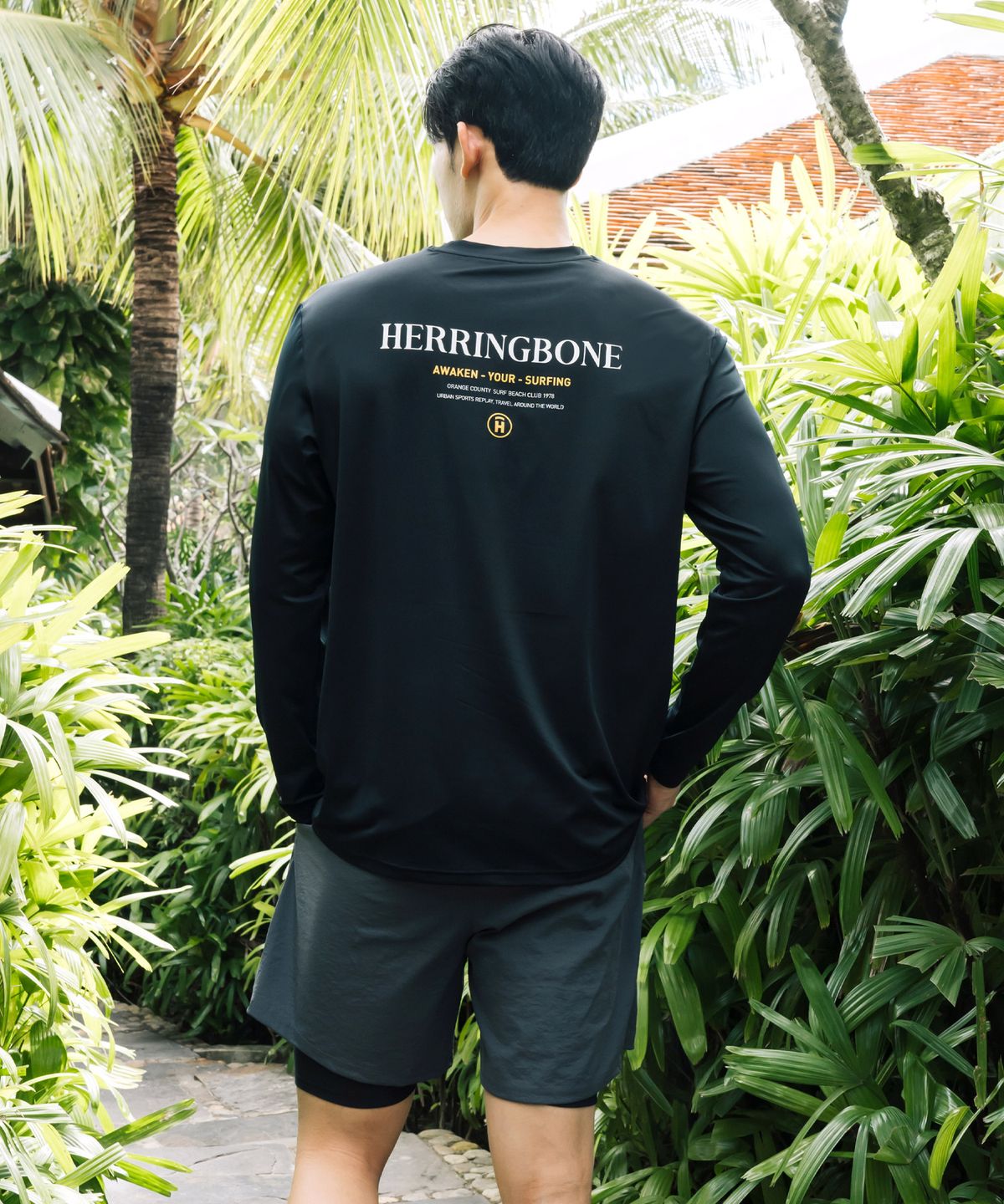 헤링본(HERRINGBONE) [SET] 남성 래쉬가드세트 루즈핏 긴팔 & 워터레깅스 스윔팬츠 RE325B AI334