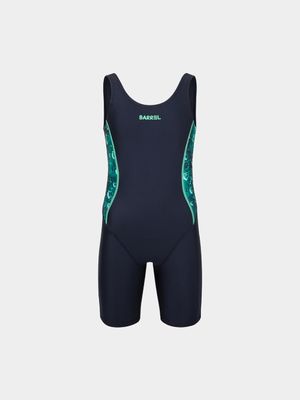 여아 트윙클 하트 U백 4부 반신 수영복 딥네이비 (B5SKSWH308DNV)