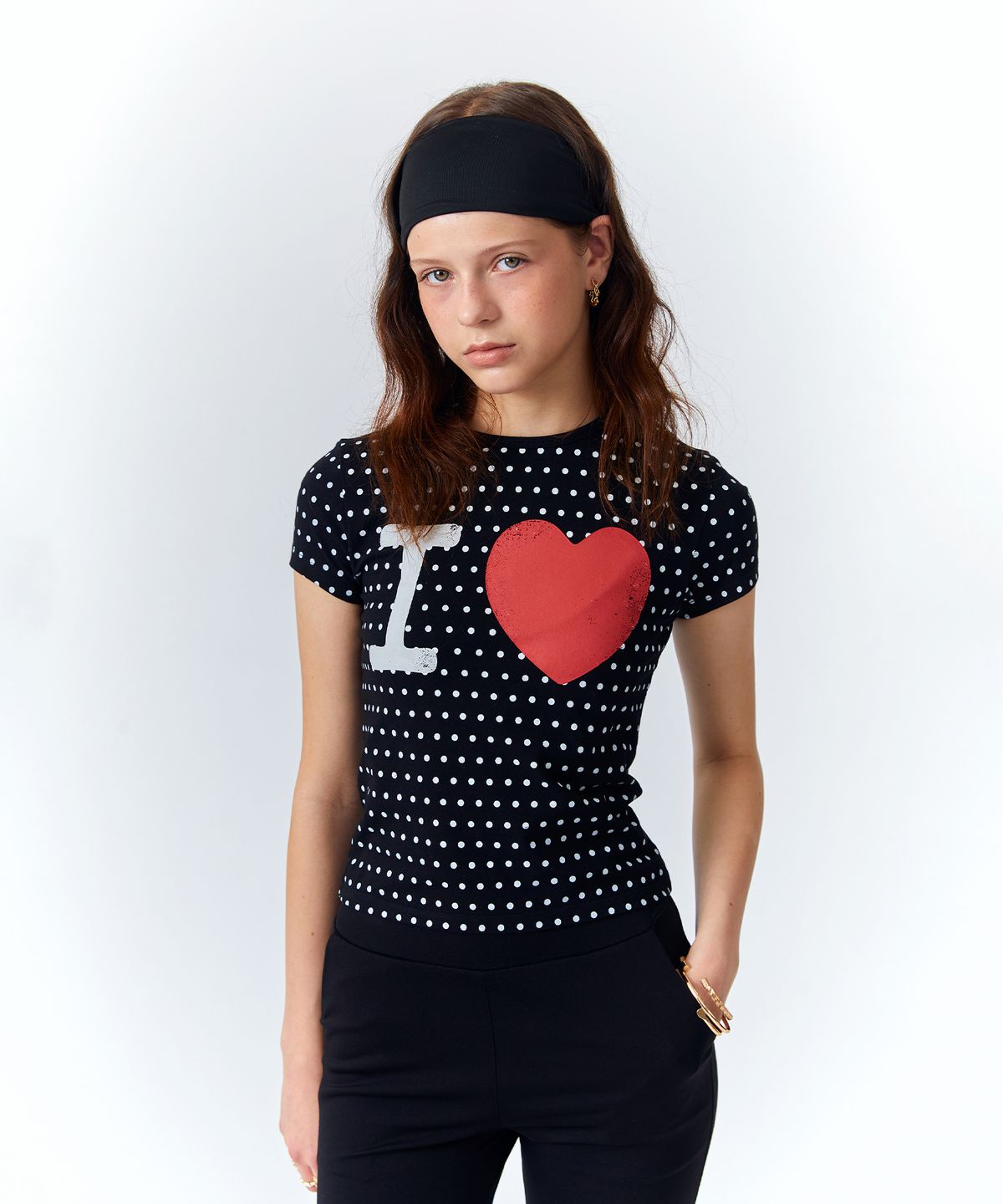 리트리버클럽(RETRIEVER CLUB) I LOVE CROP TEE [BLACK]