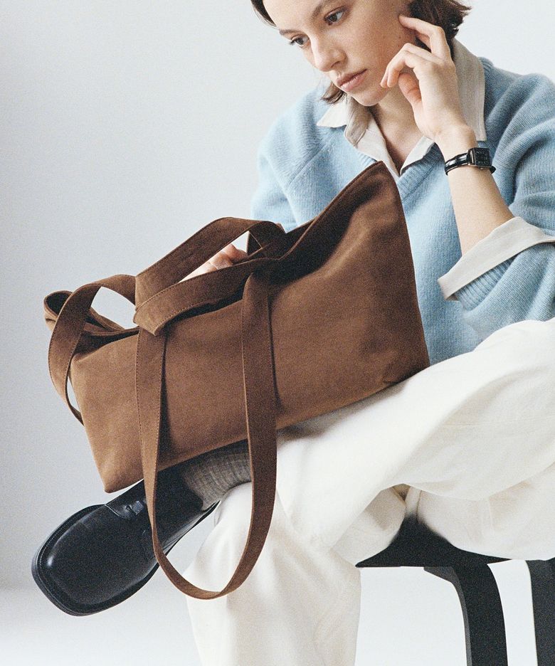 Brick 2way suede bag (Brown)