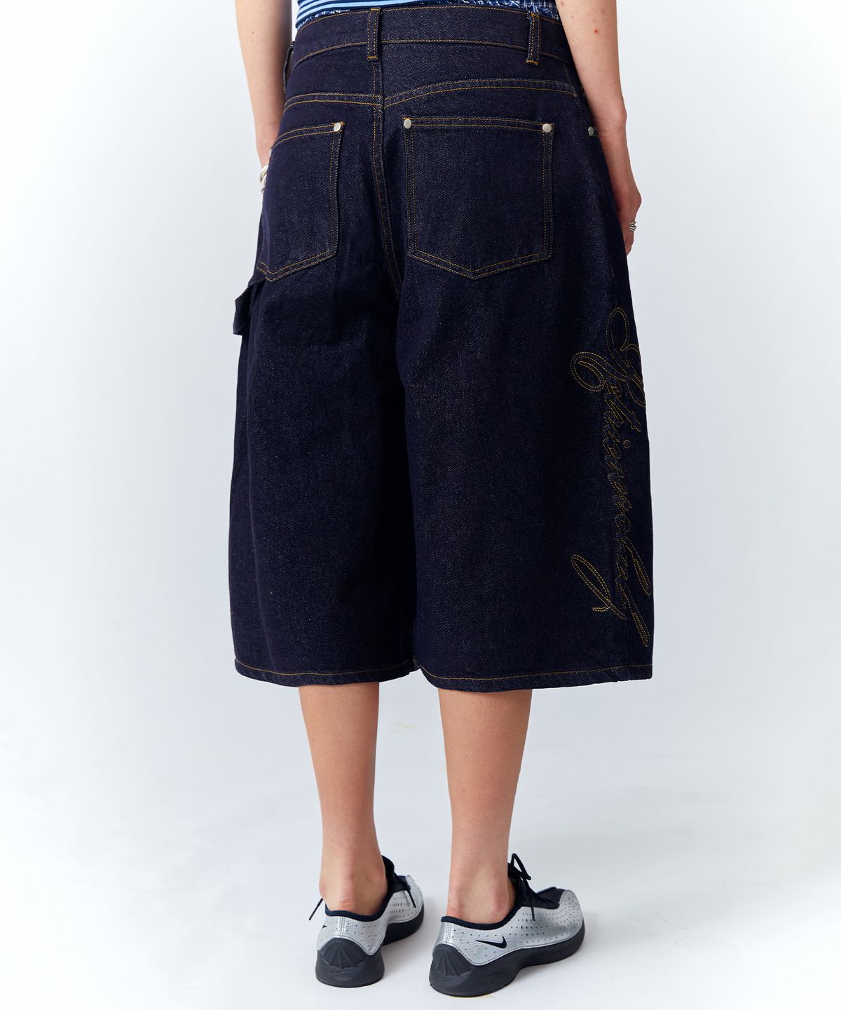 리트리버클럽(RETRIEVER CLUB) SIDE POINT DENIM SHORTS [RAW INDIGO]