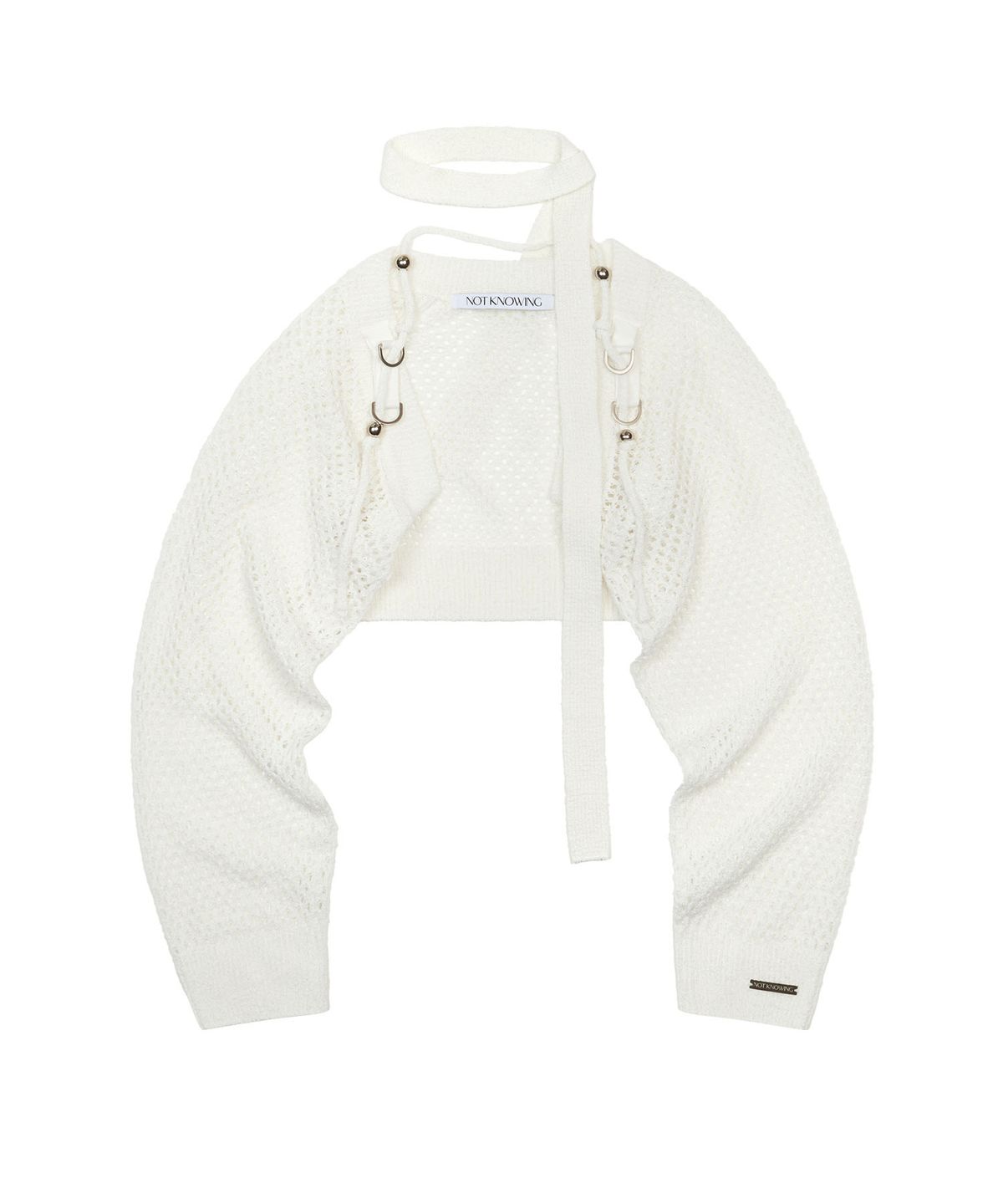 낫노잉(NOTKNOWING) Bolero Linen Net Cardigan (WHITE)